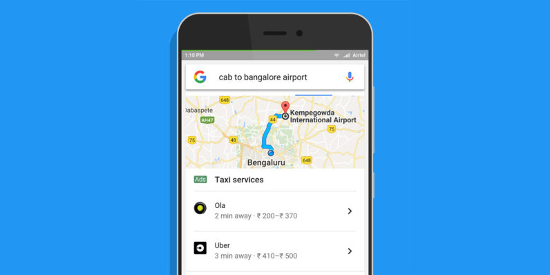 Book an Ola or Uber Straight through Google Search