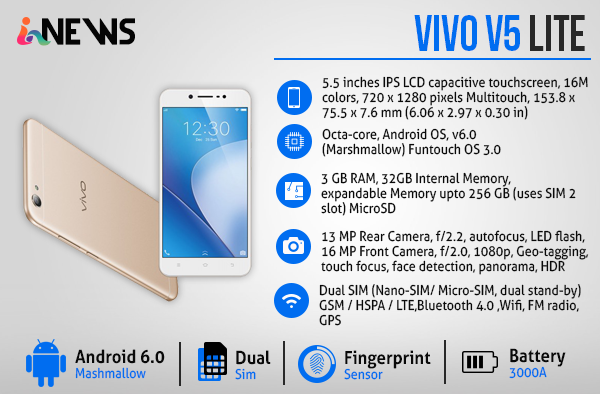 Vivo V5 Lite detailed specifications