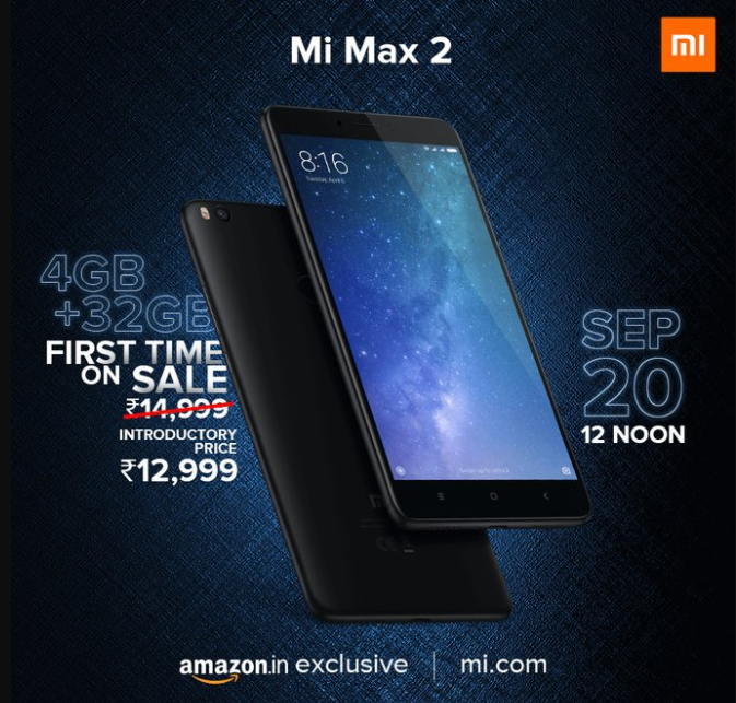 Xiaomi to launch 32GB storage variant of Mi Max 2 on September 20