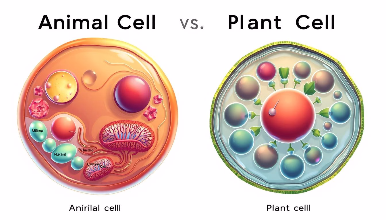 di﻿fference between animal cell and plant cell